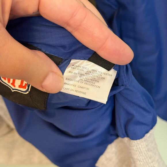 New York Giants NFL Hoodie Jacket Mens M Blue Gray Full Zip Hooded Reversible - Picture 7 of 13